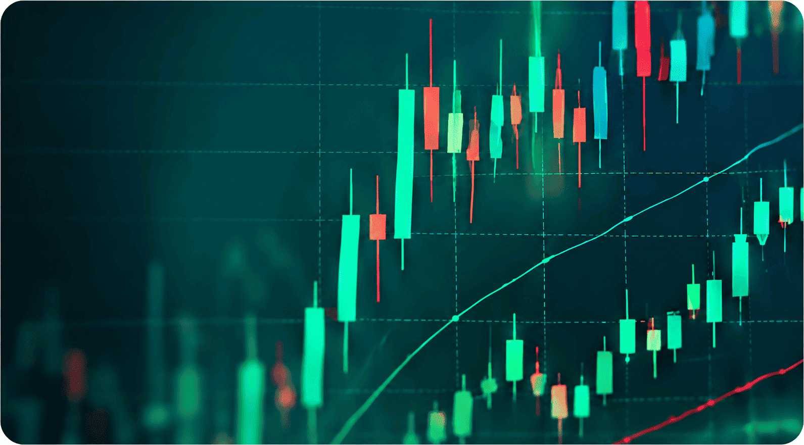 Candlestick chart showing trading activity